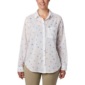 Columbia PFG Sun Drifter II Long Sleeve, Camisa Naranjas Para Mujer | 136490-KOA